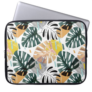 Tropical palm leaves: decorative elements. laptop sleeve