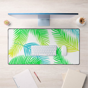 Tropical Palm Leaves Desk Mat – Modern Green Pad
