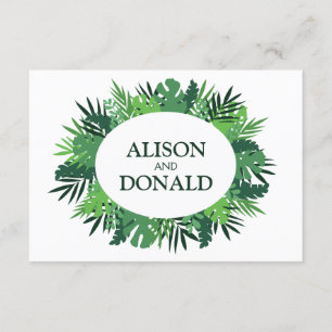 Tropical palm leaves floral monstera frame enclosure card