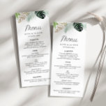 tropical palm leaves greenery floral wedding menu<br><div class="desc">tropical palm leaves greenery floral wedding. The colour and text can be personalised.</div>