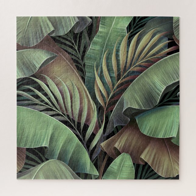Tropical palm leaves, hand-drawn 3D illustration. Jigsaw Puzzle (Vertical)