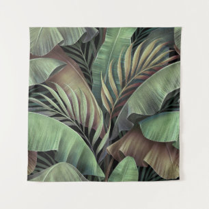 Tropical palm leaves, hand-drawn 3D illustration. Tapestry