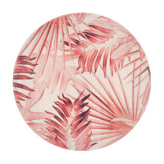 Tropical Palm Leaves, Hawaiian Stylish Pattern. Cutting Board