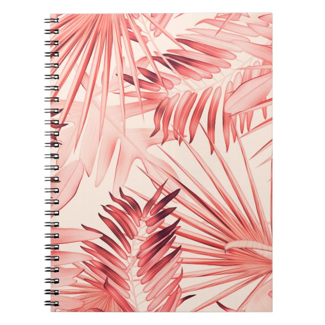 Tropical Palm Leaves, Hawaiian Stylish Pattern. Notebook (Front)