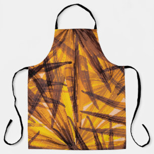 Tropical palm leaves illustration pattern apron