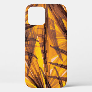 Tropical palm leaves illustration pattern iPhone 12 case