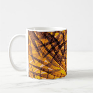 Tropical palm leaves illustration pattern coffee mug