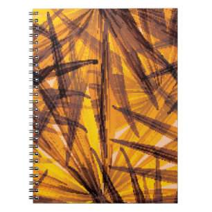Tropical palm leaves illustration pattern notebook