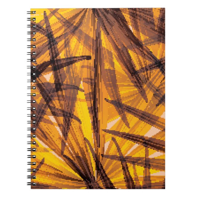 Tropical palm leaves illustration pattern notebook (Front)