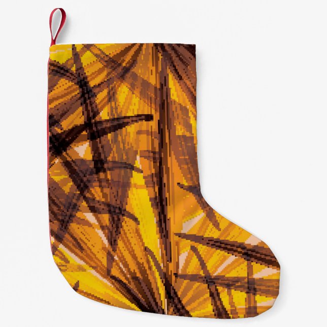 Tropical palm leaves illustration pattern small christmas stocking (Front)