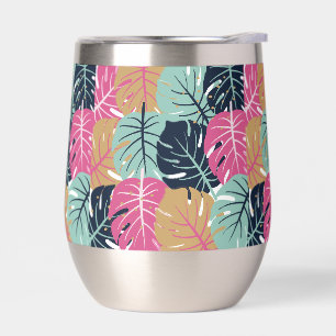 Tropical Palm Leaves in Pink & Blue   
