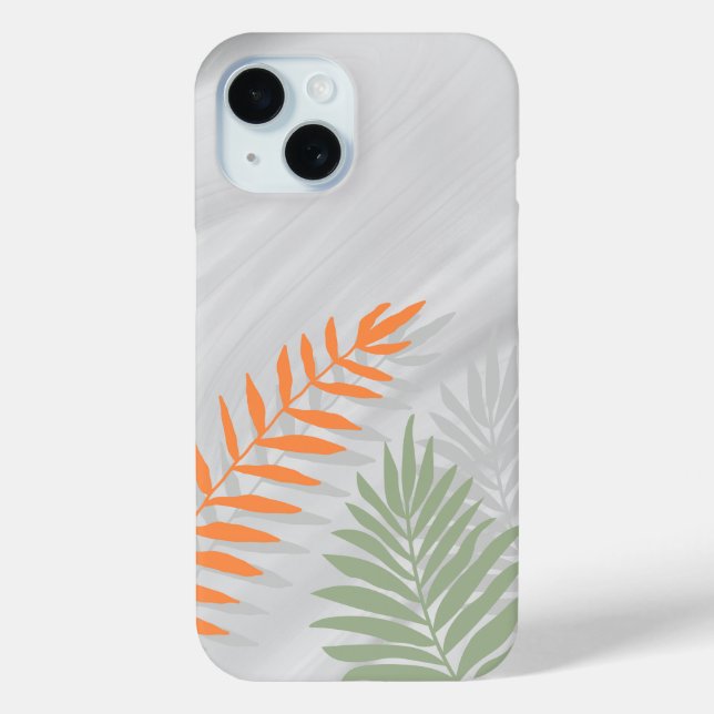 'Tropical Palm Leaves' iPhone 15 Barely There Case (Back)