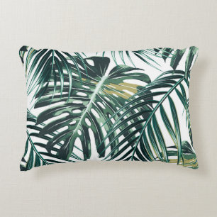 Tropical palm leaves, jungle leaves seamless flora decorative cushion