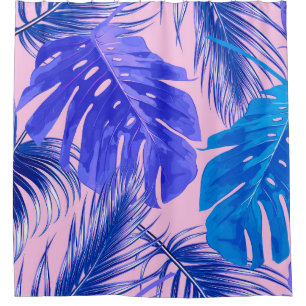 Tropical palm leaves, jungle leaves seamless flora shower curtain
