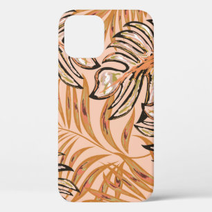 Tropical palm leaves, jungle. Vintage floral patte iPhone 12 Case