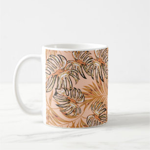 Tropical palm leaves, jungle. Vintage floral patte Coffee Mug