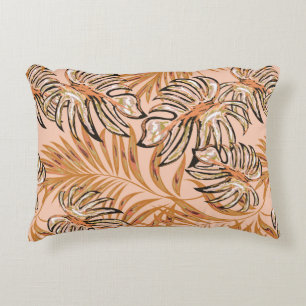 Tropical palm leaves, jungle. Vintage floral patte Decorative Cushion