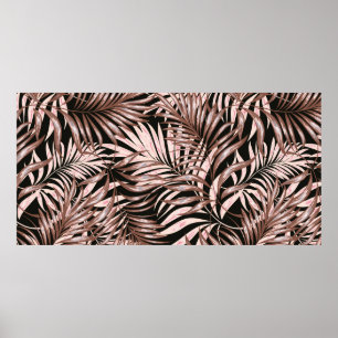 Tropical palm leaves, jungle. Vintage floral patte Poster