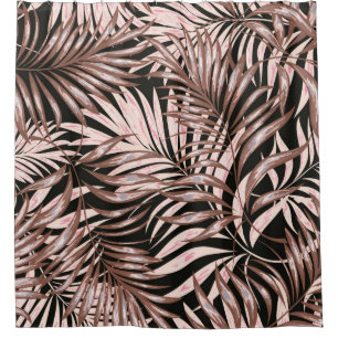 Tropical palm leaves, jungle. Vintage floral patte Shower Curtain