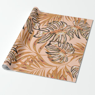 Tropical palm leaves, jungle. Vintage floral patte Wrapping Paper