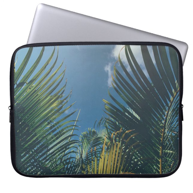 TROPICAL PALM LEAVES LAPTOP SLEEVE (Front)