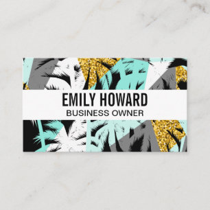 Tropical Palm Leaves Natural Business Card