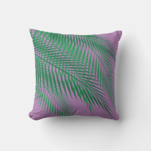 Tropical Palm Leaves on Purple - Outdoor Outdoor Cushion