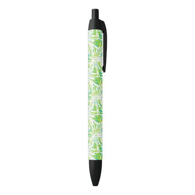 Tropical Palm Leaves Pattern Black Ink Pen (Bottom (Vertical))