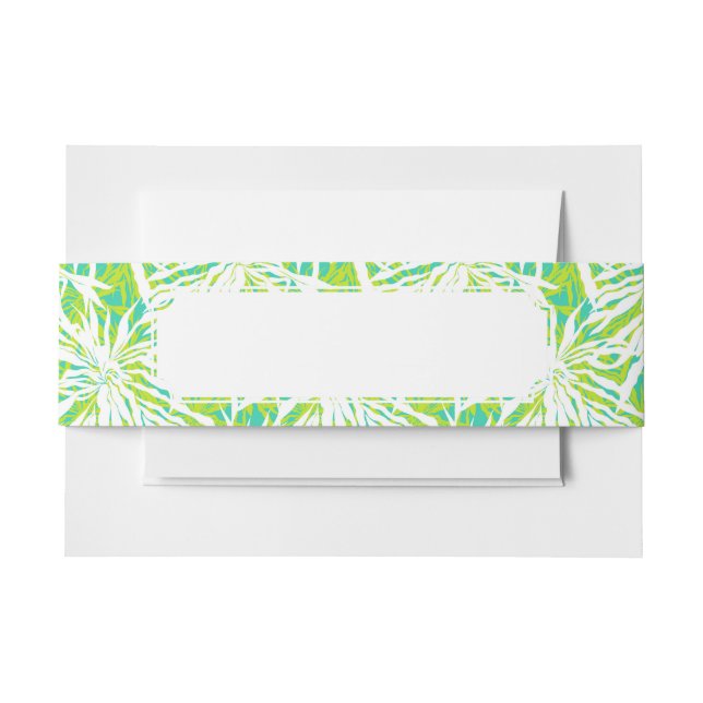 Tropical Palm Leaves Pattern Invitation Belly Band (Front Example)