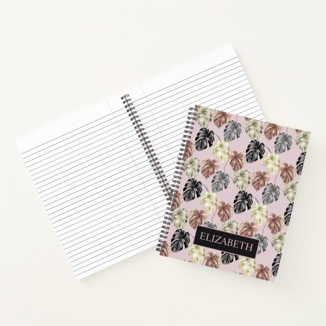 Tropical Palm Leaves Pattern Notebook (Inside)