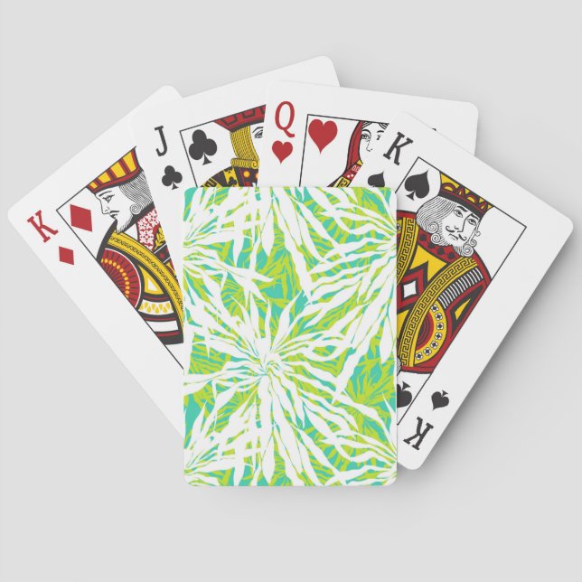 Tropical Palm Leaves Pattern Playing Cards (Back)