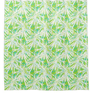 Tropical Palm Leaves Pattern Shower Curtain