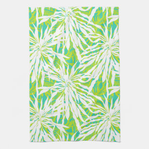 Tropical Palm Leaves Pattern Tea Towel
