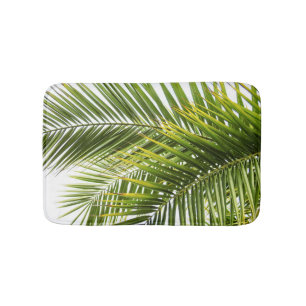 Tropical palm leaves photo summer florida paradise bath mat
