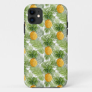 Tropical Palm Leaves & Pineapples iPhone 11 Case