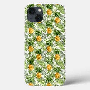 Tropical Palm Leaves & Pineapples iPhone 13 Case