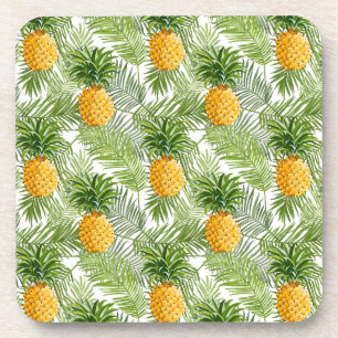Tropical Palm Leaves & Pineapples Coaster