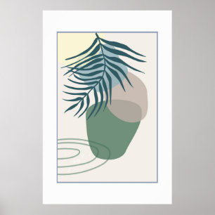 Tropical palm leaves poster