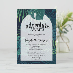 Tropical Palm Leaves Retirement Invitation