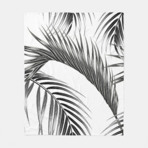 Tropical palm leaves seamless floral jungle patter fleece blanket
