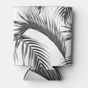 Tropical palm leaves, seamless jungle. can cooler