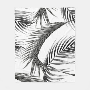 Tropical palm leaves, seamless jungle. fleece blanket