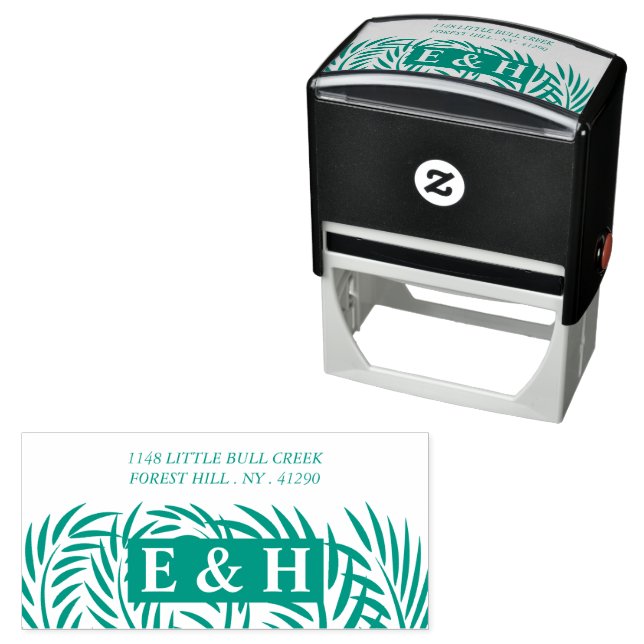 Tropical Palm Leaves Self-inking Stamp (In Situ)
