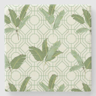 Tropical Palm Leaves Stone Coaster