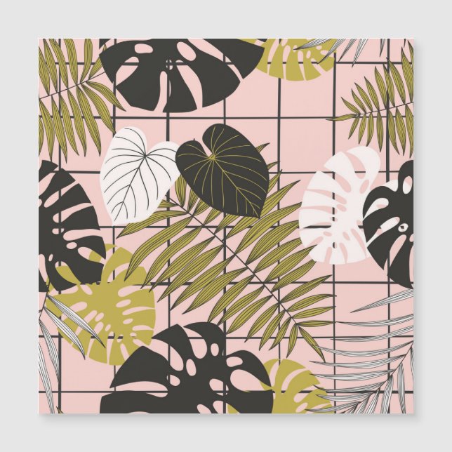 Tropical palm leaves, stylish summer. (Front)