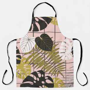 Tropical palm leaves, stylish summer. apron