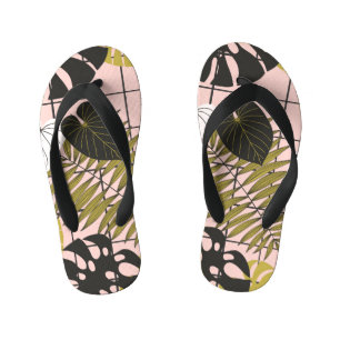 Tropical palm leaves, stylish summer. kid's thongs