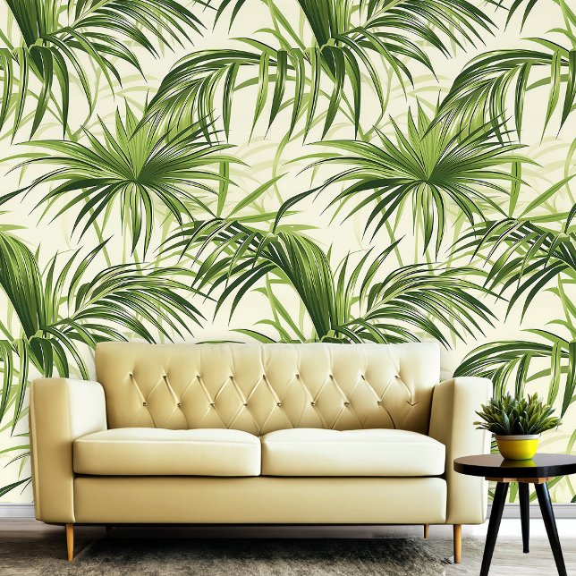Tropical Palm Leaves Summer Beach Vibes Wallpaper (Tropical Palm Leaves Summer Beach Vibes Wallpaper)