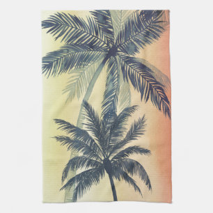 Tropical Palm Leaves Tea Towel