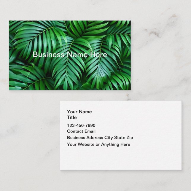 Tropical Palm Leaves Theme Business Cards (Front/Back)